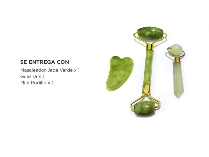 Kit Masajeador Facial Rodilo + Guasha Corporal Jade + Rodillo - 5