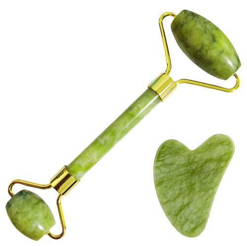 Kit Masajeador Facial Rodilo + Guasha Corporal Jade - 0