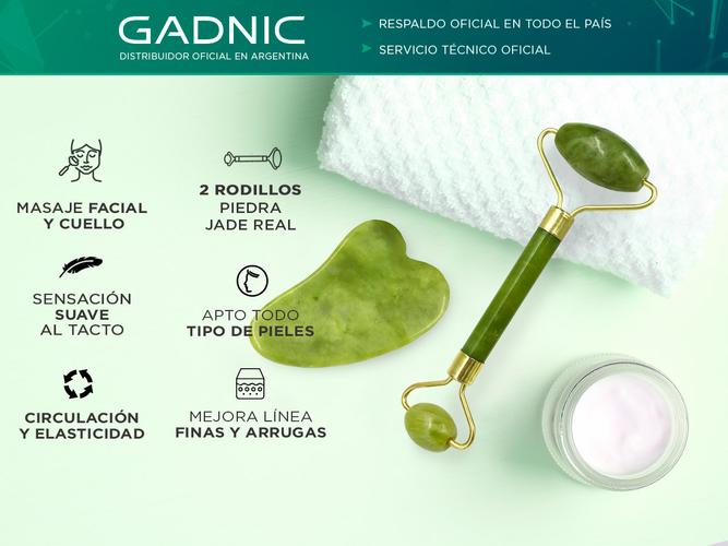 Kit Masajeador Facial Rodilo + Guasha Corporal Jade - 1