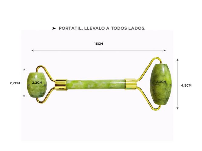 Kit Masajeador Facial Rodilo + Guasha Corporal Jade - 4