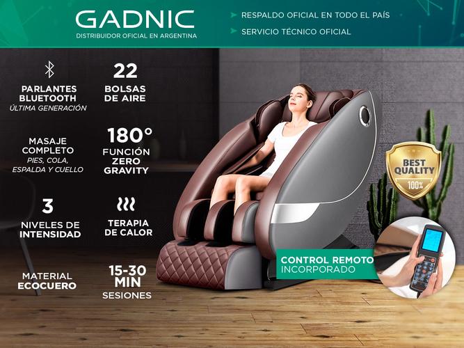 Sillón Masajeador Gadnic Titanium Masaje Cuerpo Completo Terapia De Calor Bluetooth - 1