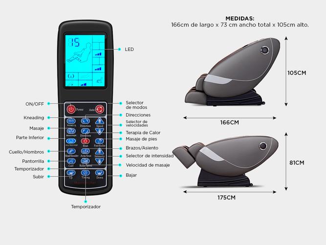 Sillón Masajeador Gadnic Titanium Masaje Cuerpo Completo Terapia De Calor Bluetooth - 5