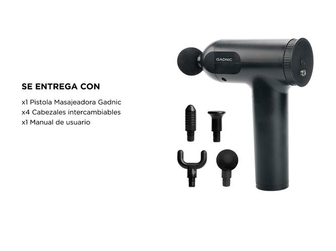 Masajeador Gadnic Pistola Inalámbrica 6 Velocidades 4 Modos Rehabilitación - 6