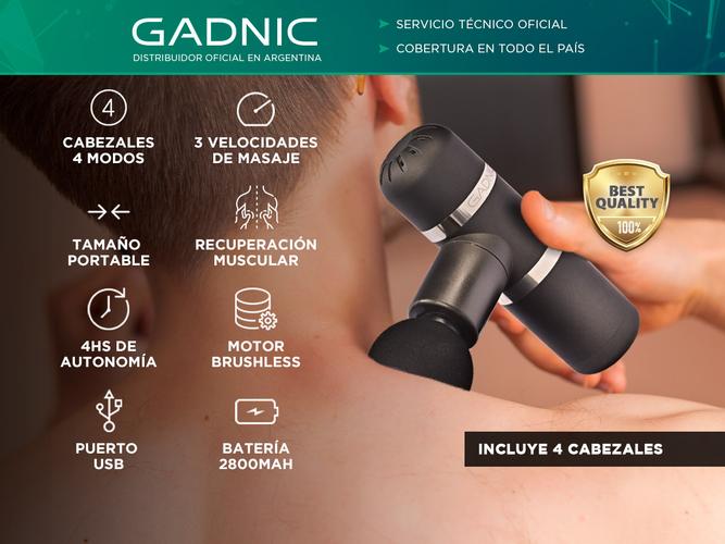 Pistola Masajeadora Gadnic Gunax Fisioterapia de Alta Intensidad - 1