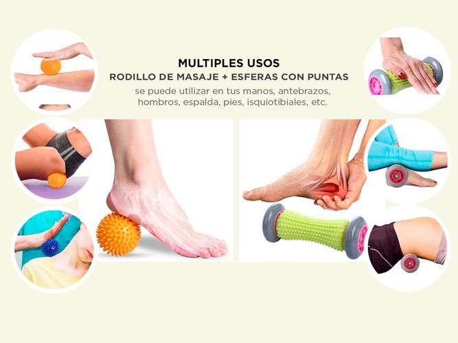 Kit Rodillo De Reflexología Gadnic Bolas Masajeadoras Fascitis Rehabilitacion - 2