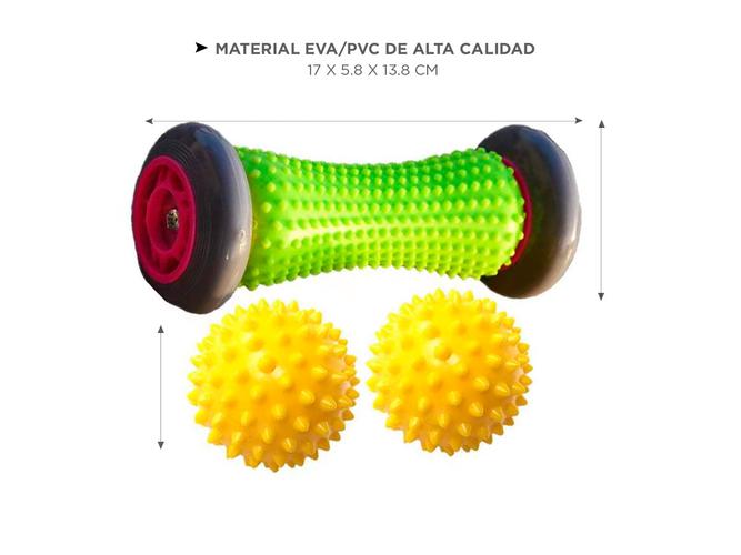 Kit Rodillo De Reflexología Gadnic Bolas Masajeadoras Fascitis Rehabilitacion - 4