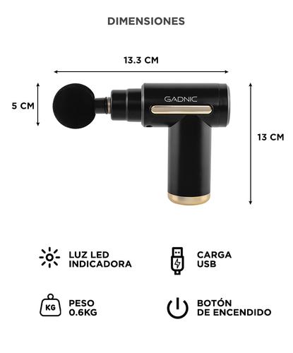 Pistola Masajeadora Gadnic PROMASSAGE Inalámbrica  - 5
