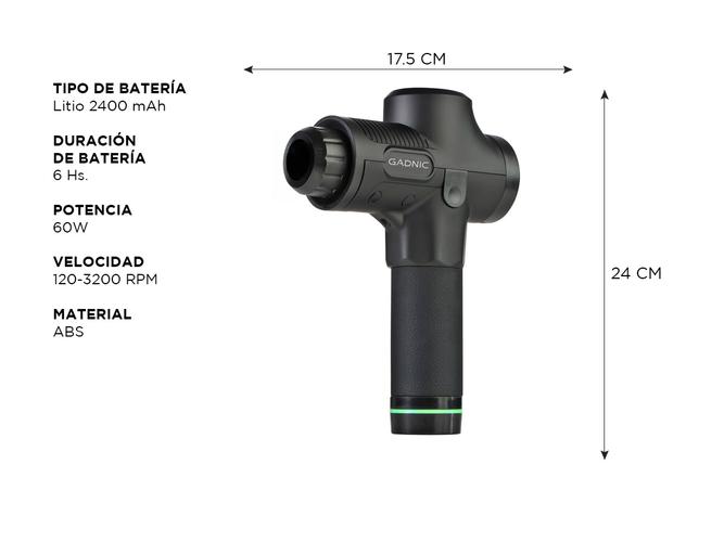 Pistola Masajeadora Exp Mass Gadnic 30 velocidades Usado - 5