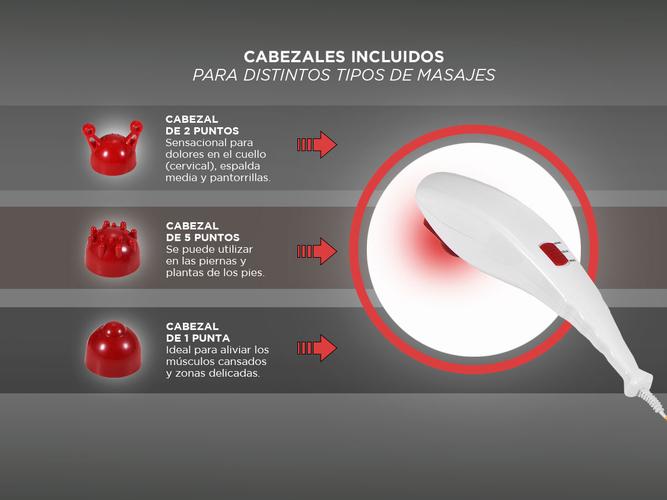 Masajeador de Mano Gadnic Corporal  4 Cabezales Intercambiables  Outlet - 2