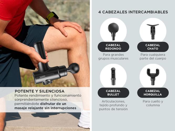 Pistola Masajeadora Gadnic Recargable 6 Niveles Usado - 3