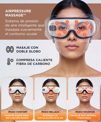 Masajeador de Ojos EyeRelax 3D Gadnic Electrico Inalambrico Vibracion Presion Calor Diseño Plegable Musica Integrada - 2