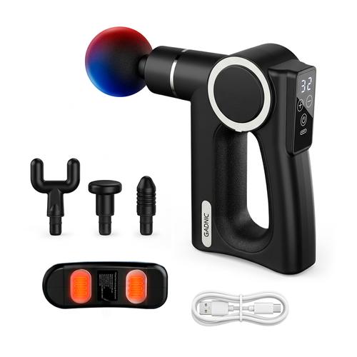 Pistola de Masaje Corporal Gadnic Percusión de Tejido Profundo 32 Niveles Potencia 24W 4 Cabezales - 0