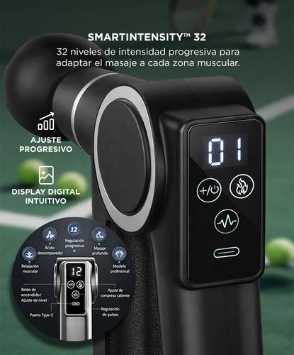 Pistola de Masaje Corporal Gadnic Percusión de Tejido Profundo 32 Niveles Potencia 24W 4 Cabezales - 3