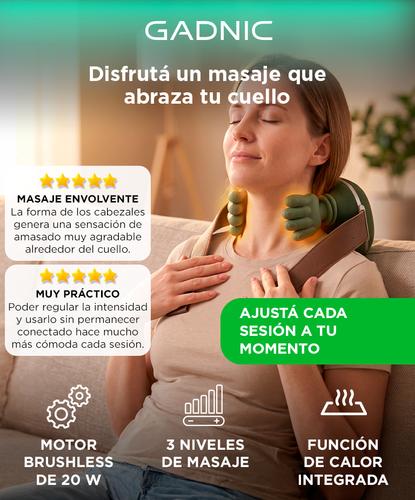 Masajeador Cervical De Cuello Y Hombros Gadnic 20W Motor Brushless 3 Niveles Calor Bateria 2000mAh Conexión Tipo C - 1