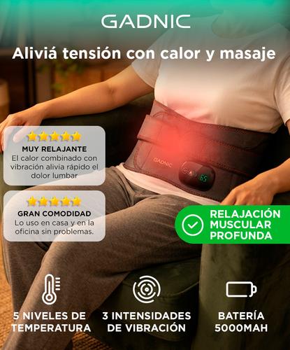 Faja Masajeadora De Cintura Gadnic Inalámbrica Recargable Lumbar Con Calor Y Vibración - 1