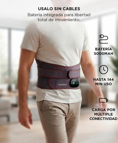 Faja Masajeadora De Cintura Gadnic Inalámbrica Recargable Lumbar Con Calor Y Vibración - 3