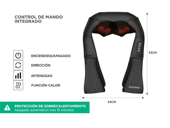 Masajeador Gadnic Cedro Cervical 8 Nodos Shiatsu Terapia de Calor 3 Niveles - 5