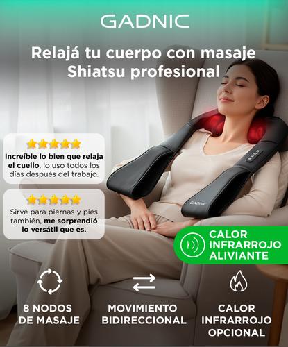 Masajeador Gadnic Cedro Cervical 8 Nodos Shiatsu Terapia de Calor 3 Niveles - 1