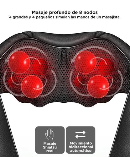 Masajeador Gadnic Cedro Cervical 8 Nodos Shiatsu Terapia de Calor 3 Niveles - 3