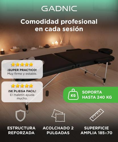 Camilla Para Masajes Gadnic Profesional Hasta 240kg 185x70cm Plegable - 1