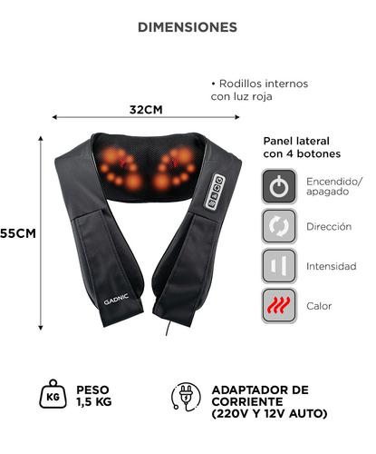 Masajeador Cervical y Lumbar Gadnic 8 Rodillos Bidireccionales - 4