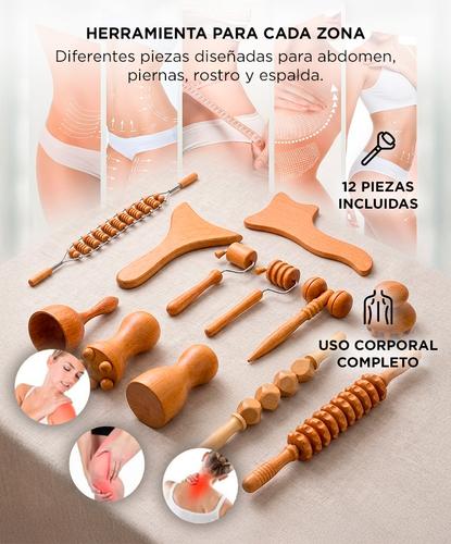 Set Maderoterapia 12 Piezas Gadnic De Madera  Facial Corporal Completo  - 2
