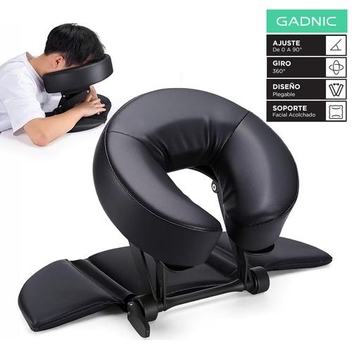 Almohada Reposacabeza Masajeadora De Escritorio Gadnic Ajustable 0 A 90 Grados Plegable Con Giro 360 Y Soporte Facial Acolchado - 0