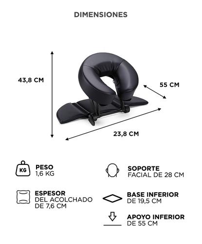 Almohada Reposacabeza Masajeadora De Escritorio Gadnic Ajustable 0 A 90 Grados Plegable Con Giro 360 Y Soporte Facial Acolchado - 5