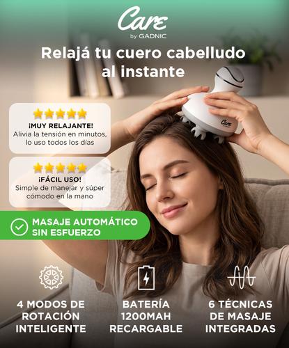 Masajeador Electrico Care By Gadnic Cuero Cabelludo Y Cuerpo Recargable Bateria 1200mAh 4 Modos IPX7 Carga Potencia 5W Silicona ABS  - 1