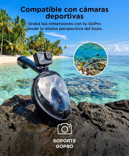 Mascara Snorkel Gadnic Buceo Integral Conexion Gopro - 3