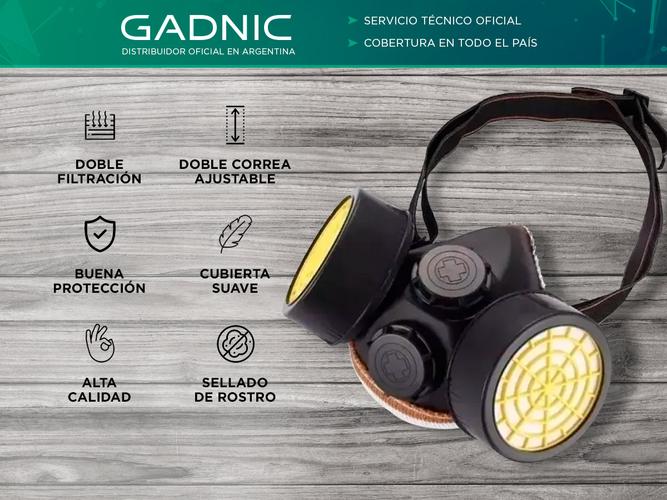 Máscara Doble Filtro y Antiparras Gadnic para Gas Polvos Fumigación Usado - 1