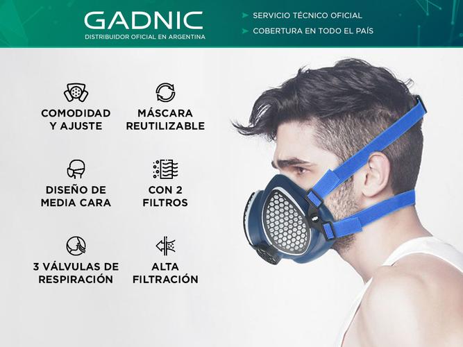 Semimascara Elipse Gadnic Filtro Hepa Anti Polvo y Olores - 1
