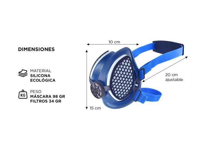 Semimascara Elipse Gadnic Filtro Hepa Anti Polvo y Olores - 4