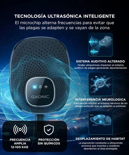 Repelente para Plagas Ultrasónico Gadnic Ahuyentador Ratas Murcielagos Insectos Alcance 200m - 2