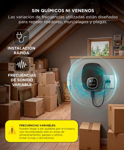 Repelente para Plagas Ultrasónico Gadnic Ahuyentador Ratas Murcielagos Insectos Alcance 200m - 4