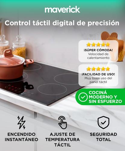 Anafe Vitrocerámico Maverick 60cm 6000W 4 Hornallas Control Táctil Vidrio Fácil Limpieza - 1