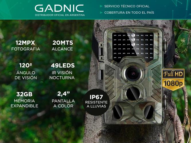 Cámara Deportiva Camuflada Gadnic Pro Hunter Trail Full HD IP67 Pantalla Color - 1