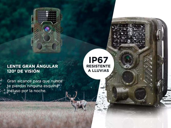 Cámara Deportiva Camuflada Gadnic Pro Hunter Trail Full HD IP67 Pantalla Color - 4