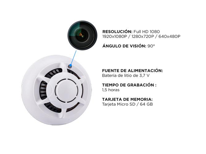 Cámara Espía Simula Detector de Humo Gadnic SPY152 Wifi Full HD - 3