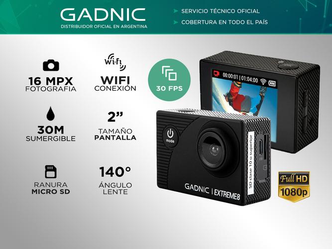 Cámara Deportiva Gadnic Extreme8 Full Hd Sumergible 30mts  Batería Extra Usado - 1
