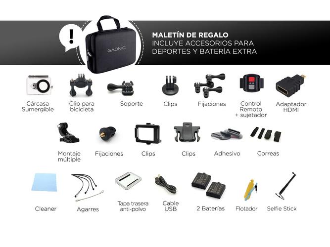 Cámara Deportiva Gadnic EXTREME 10 4K 20Mpx Doble Pantalla  Batería Extra Outlet - 2