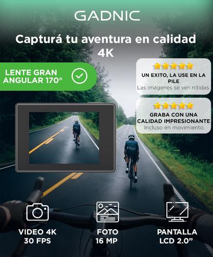 Cámara Deportiva Gadnic AIR 4K WiFi Pantalla LCD 2 Pulgadas Gran Angular 170 16 MP Recargable 900 mAh - 1
