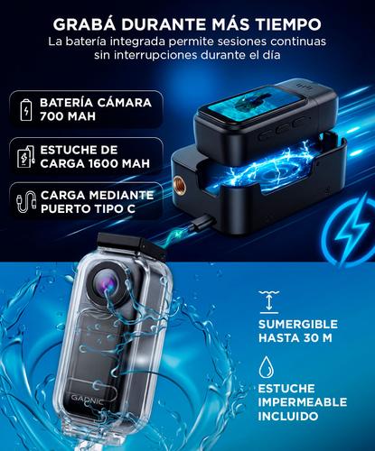 Mini Cámara De Acción Gadnic Vlogs Full HD 1080P Con Pantalla Táctil WIFI - 3