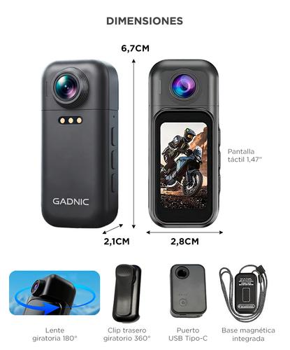 Mini Cámara De Acción Gadnic Vlogs Full HD 1080P Con Pantalla Táctil WIFI - 5