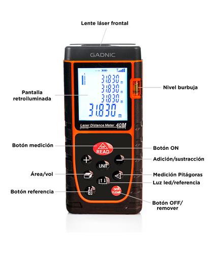 Medidor Láser Gadnic 40M de Alcance - 4