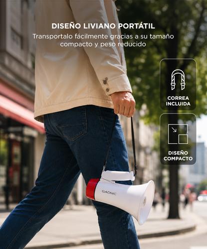 Megáfono De Mano Gadnic Grabador Voz Música 30 W Recargable - 4