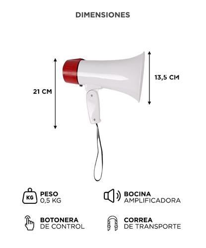 Megáfono De Mano Gadnic Grabador Voz Música 30 W Recargable - 5