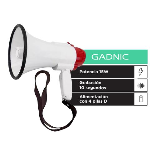 Megafono Portatil De Mano Gadnic Grabador Voz Musica 15W - 0