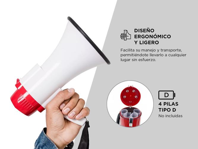 Megafono Portatil De Mano Gadnic Grabador Voz Musica 15W - 3