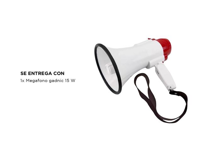 Megafono Portatil De Mano Gadnic Grabador Voz Musica 15W - 5